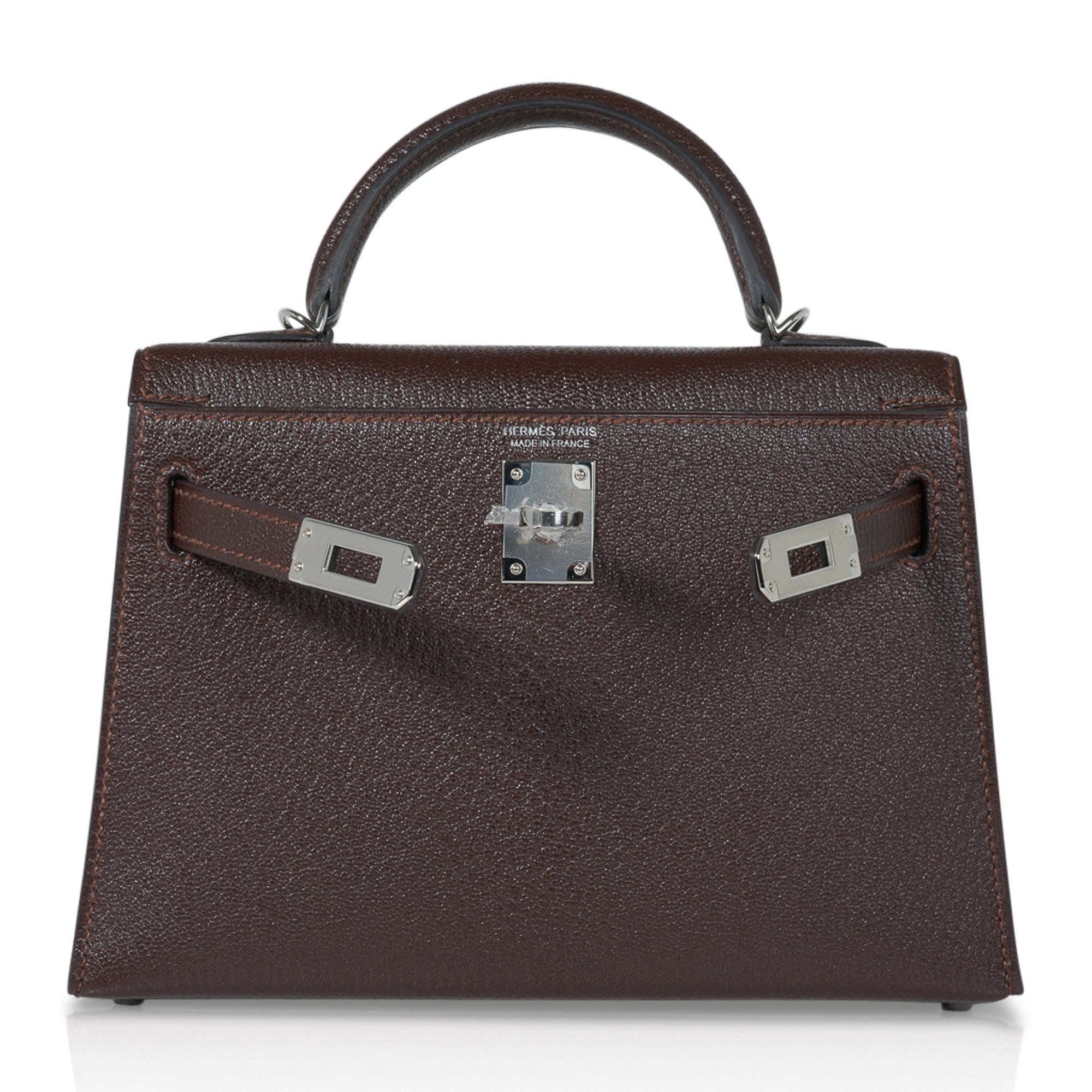 Kelly 20 Bi-Color Mini Sellier Bag Havane / Etrusque Chevre Palladium