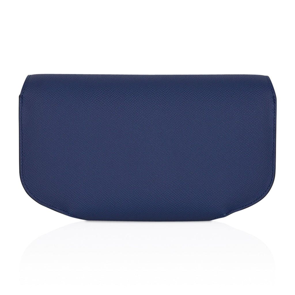 Cherche Midi 22 Blue Agate Gold Hardware Epsom Leather Clutch Limited EditionBag