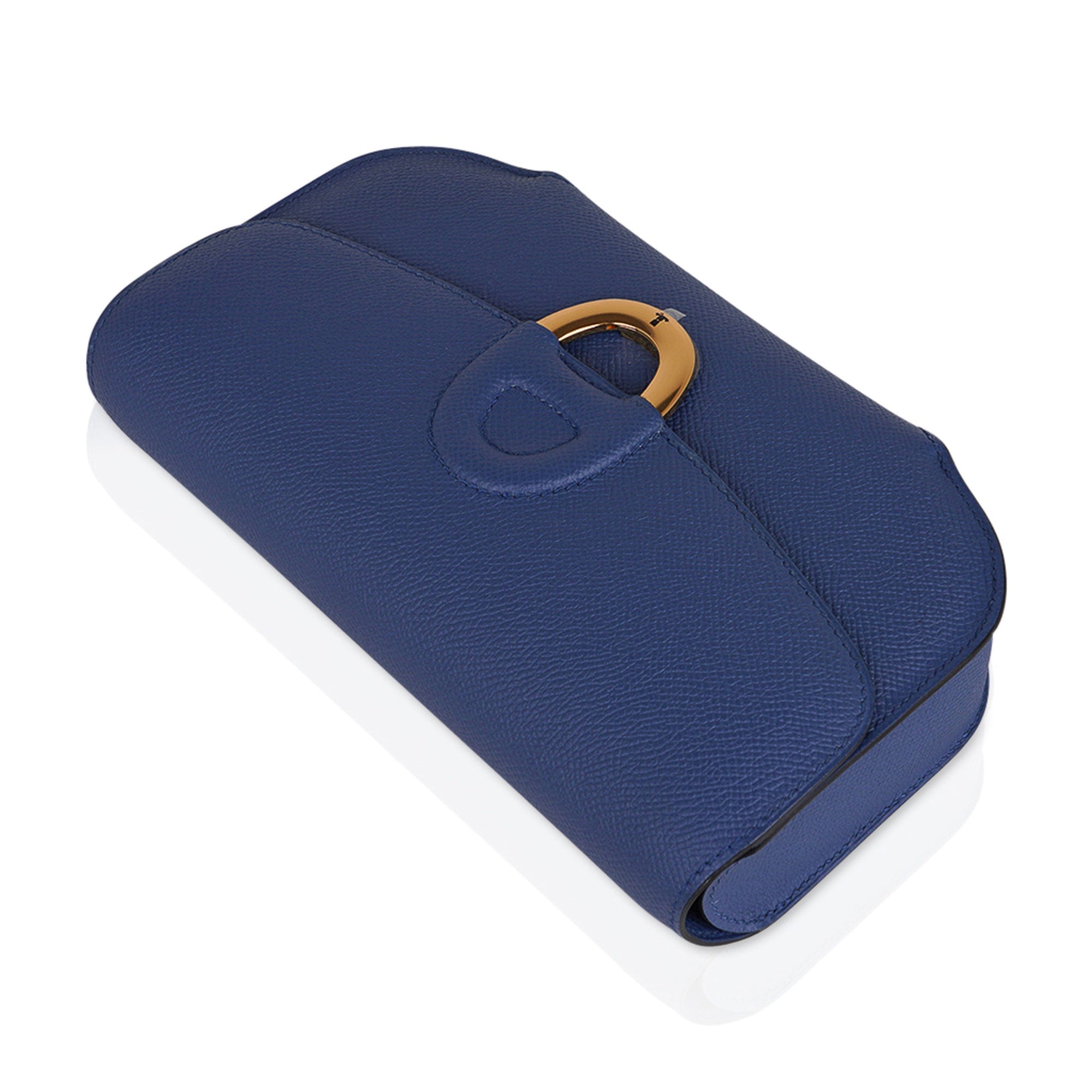 Cherche Midi 22 Blue Agate Gold Hardware Epsom Leather Clutch Limited EditionBag