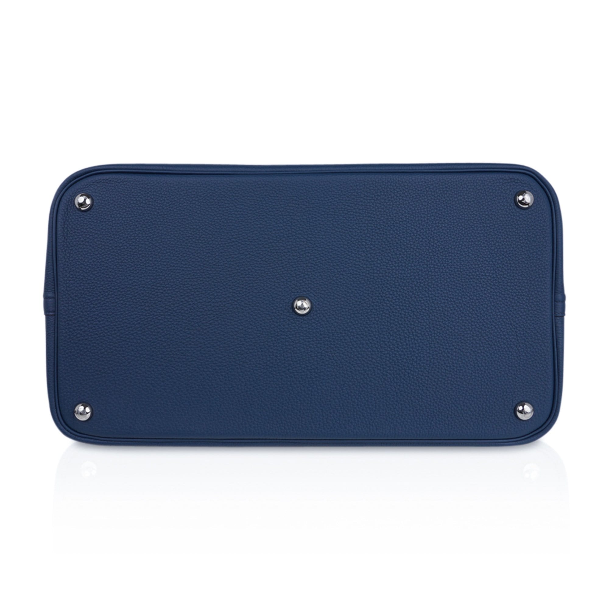 Bolide 45 Bag Blue de Prusse Togo Leather with Palladium Hardware