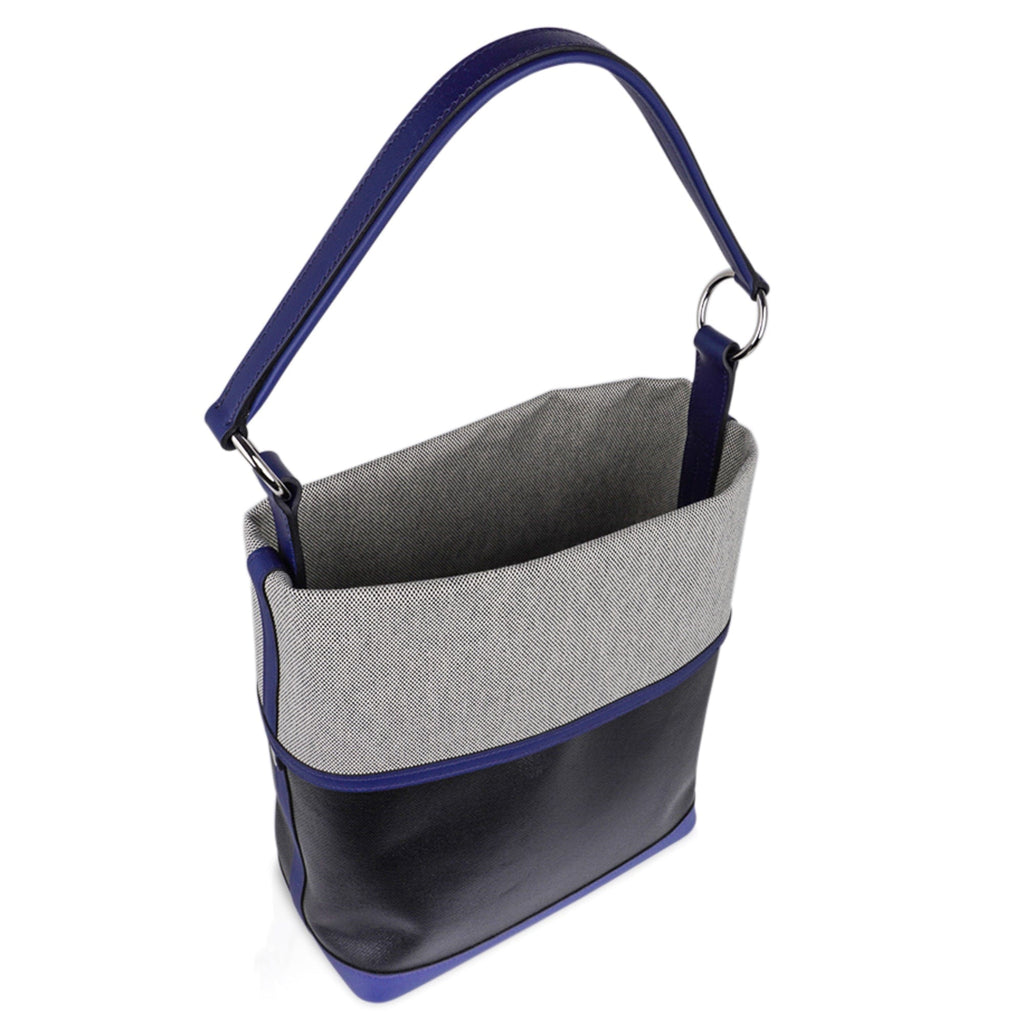 Col Roule Bag Noir Toile Berline Bleu Saphir and Toile Tote