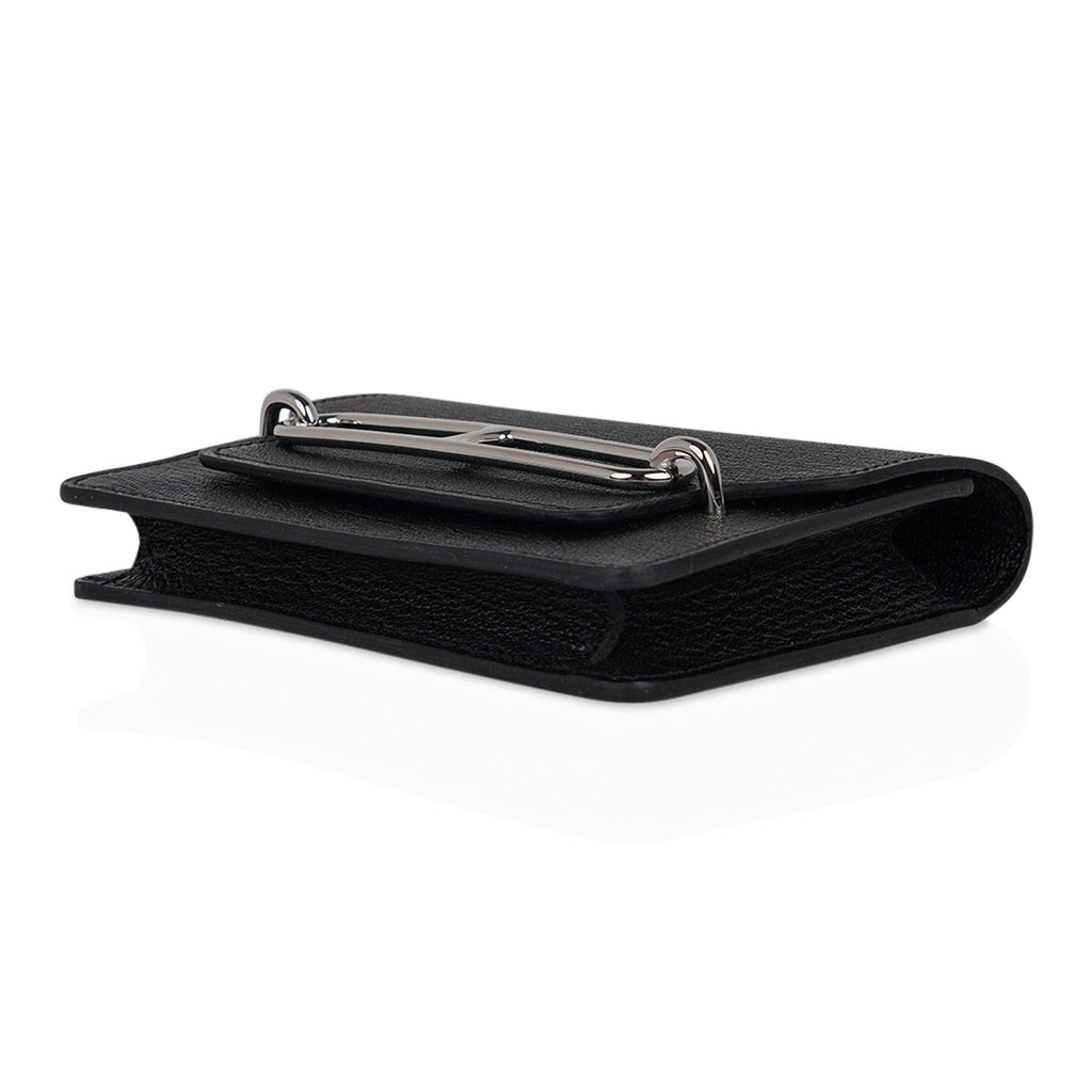 Roulis Slim Wallet Belt Bag Black Palladium Chevre
