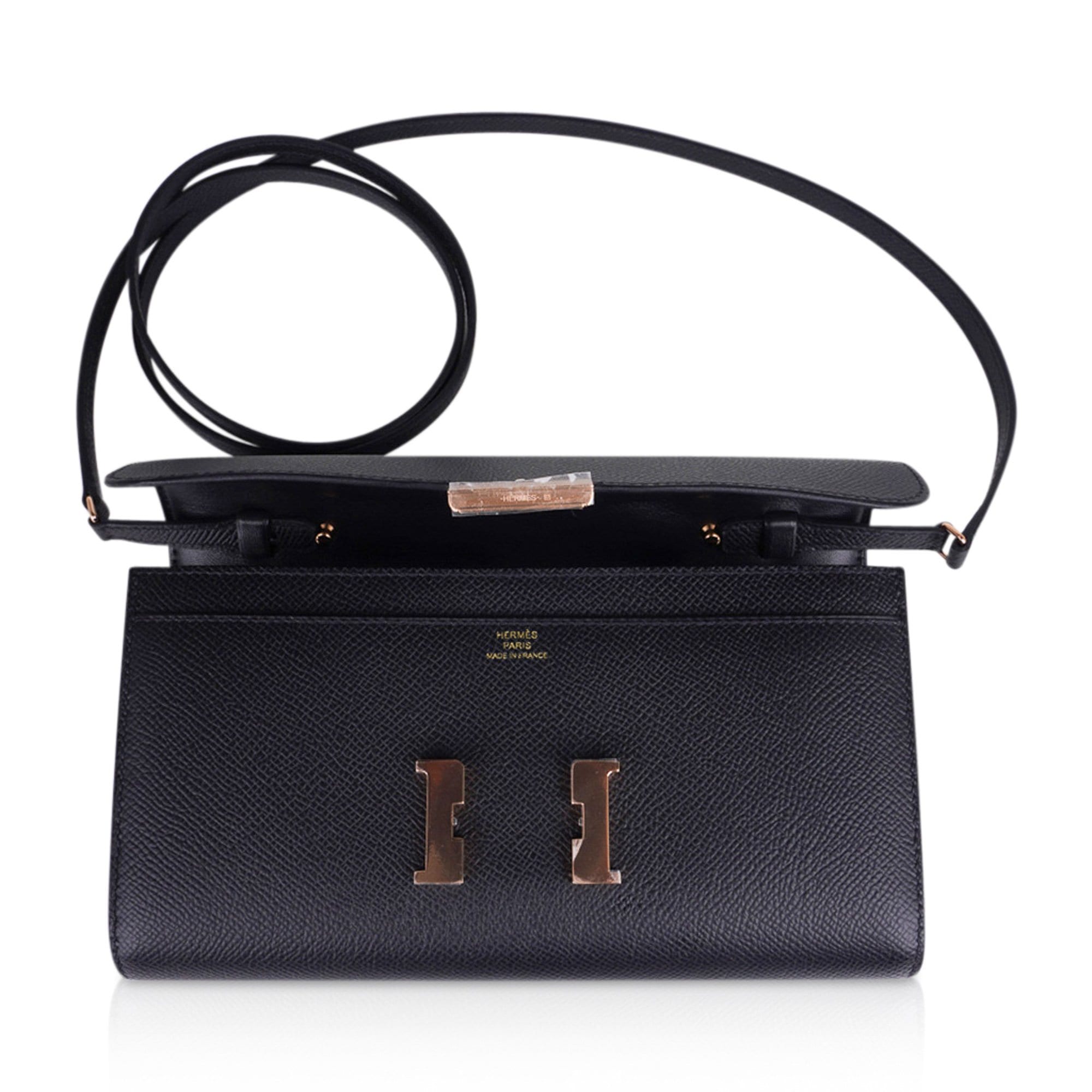 Constance Long To Go Wallet Black Rose Gold Hardware Epsom New w/ Box