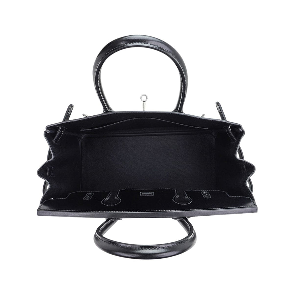 Birkin 30 Black Box Leather Bag Palladium Hardware