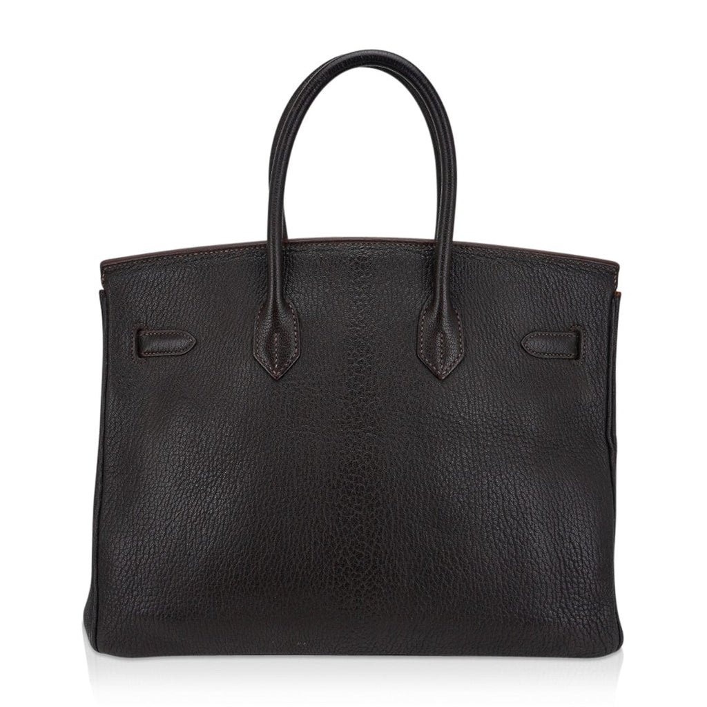 Birkin 35 Bag Cocoan Brown Chevre Leather with Palladium Hardware