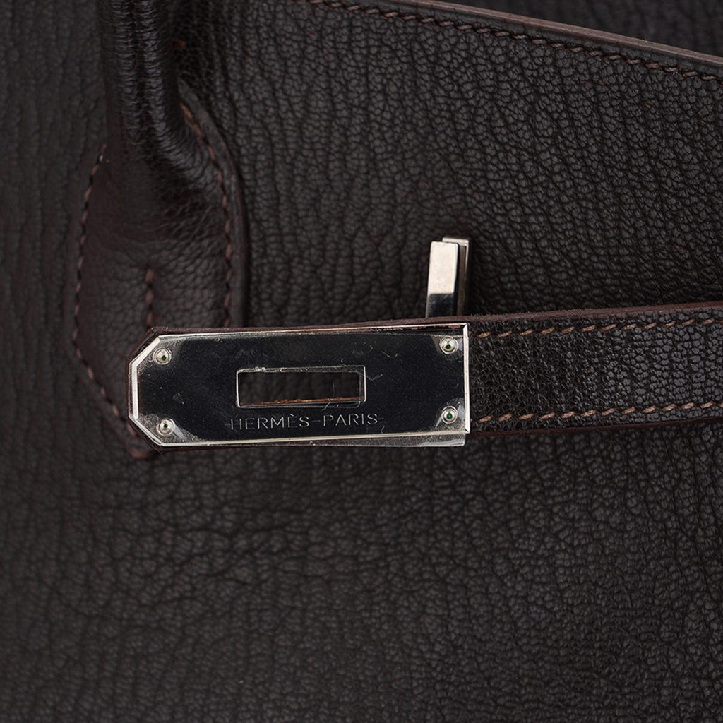 Birkin 35 Bag Cocoan Brown Chevre Leather with Palladium Hardware