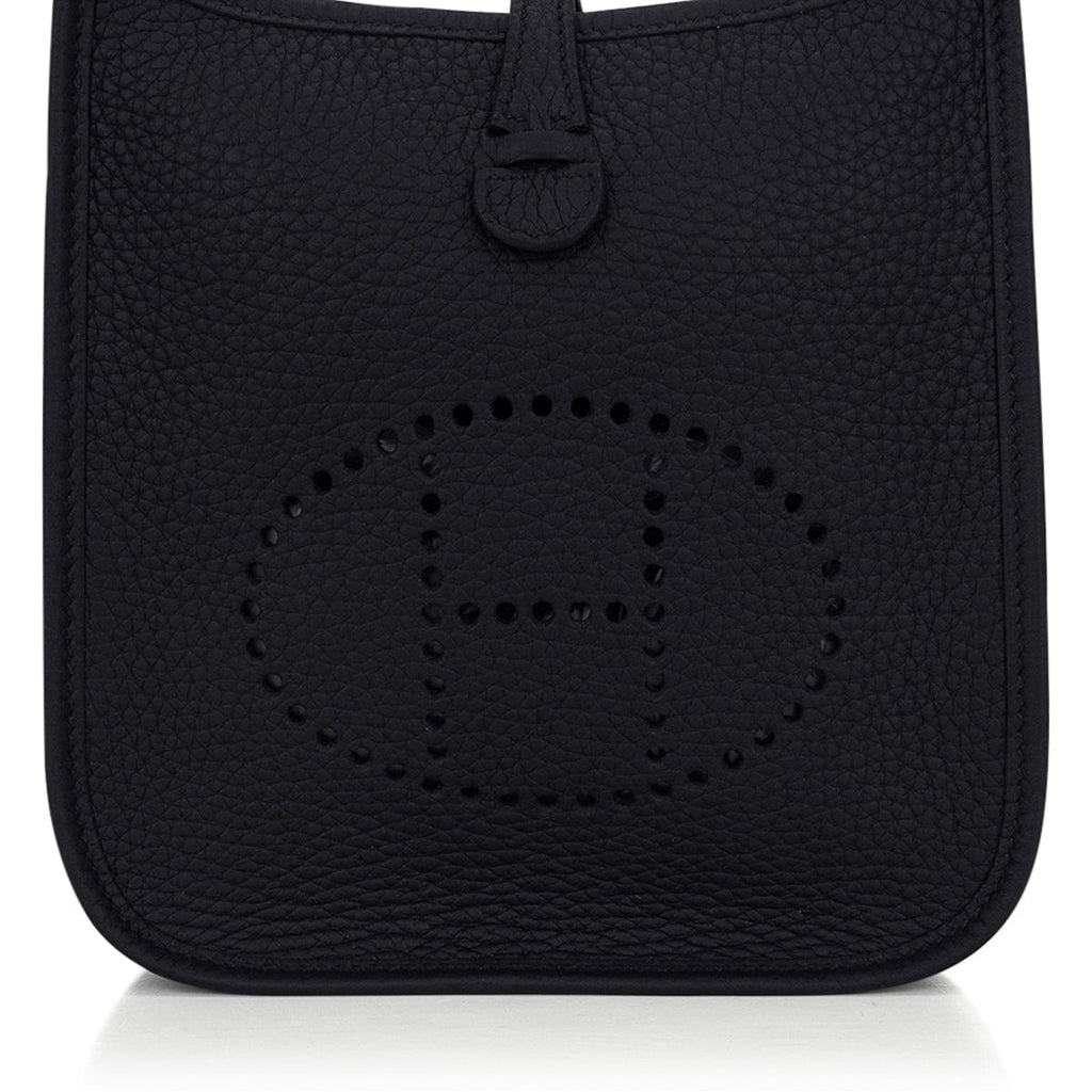 Mini Evelyne TPM Bag Black Clemence Leather with Palladium Hardware
