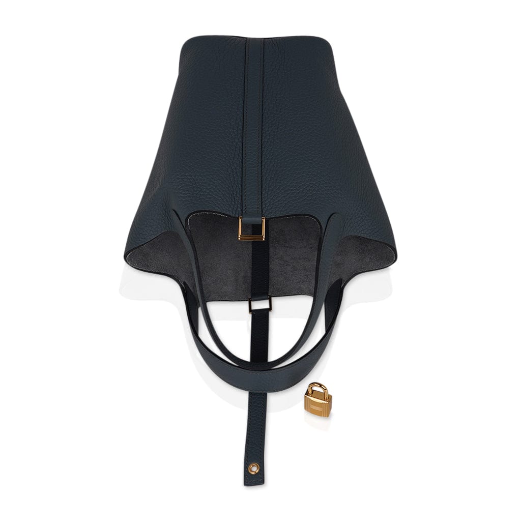 Picotin Lock 18 Bag Blue Orage Clemence Palladium Hardware