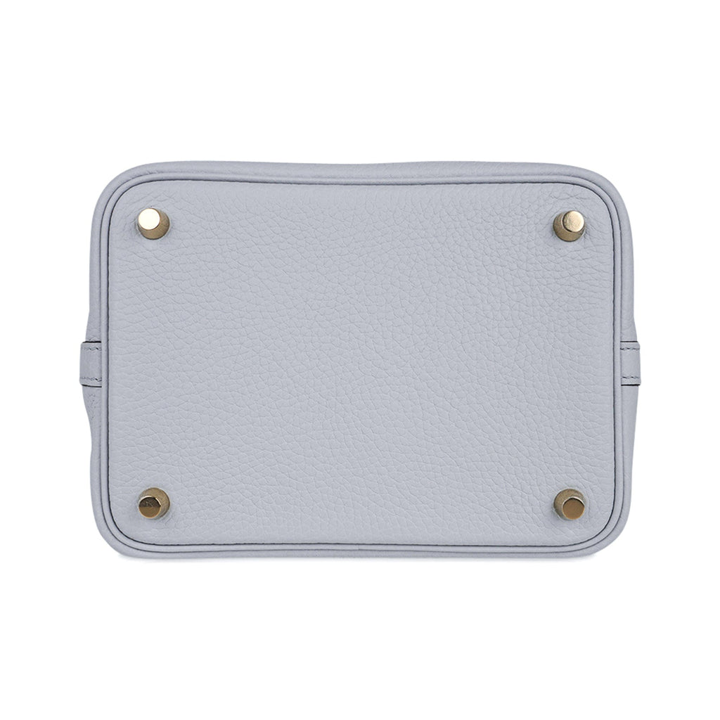 Picotin Lock 18 Bag Blue Pale Tote Gold Hardware