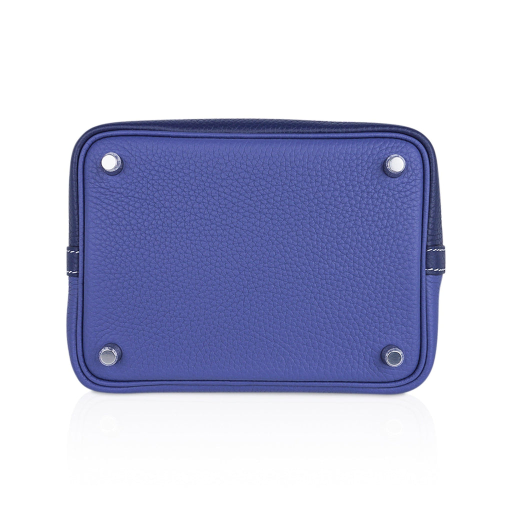 Picotin Eclat Lock 18 Bag Blue Sapphire and Blue Brighton with Palladium Hardware