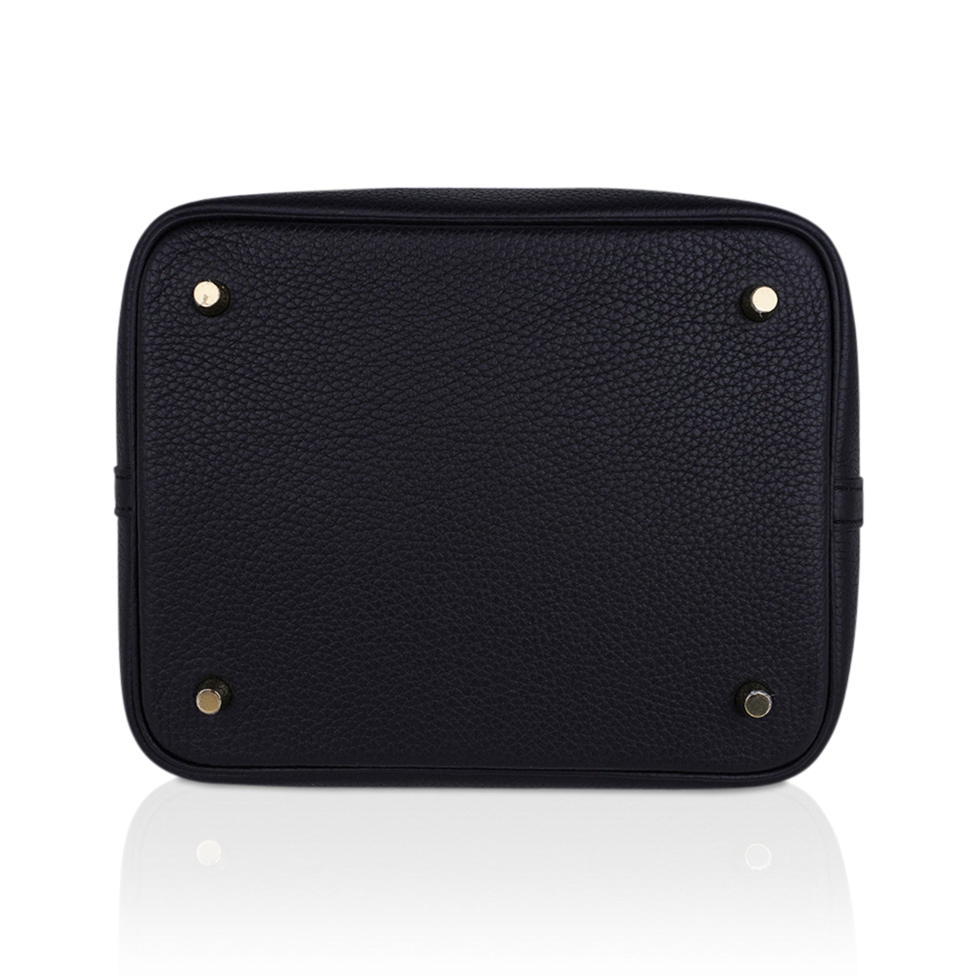 Picotin Lock 22 Bag Black Tote Clemence Gold Hardware