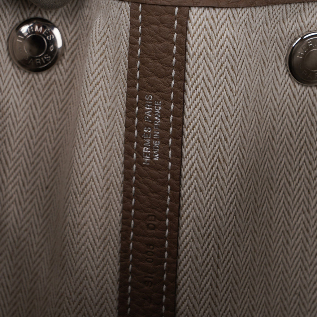 Garden Party 36 Bag Etoupe & Clemence Leather Palladium