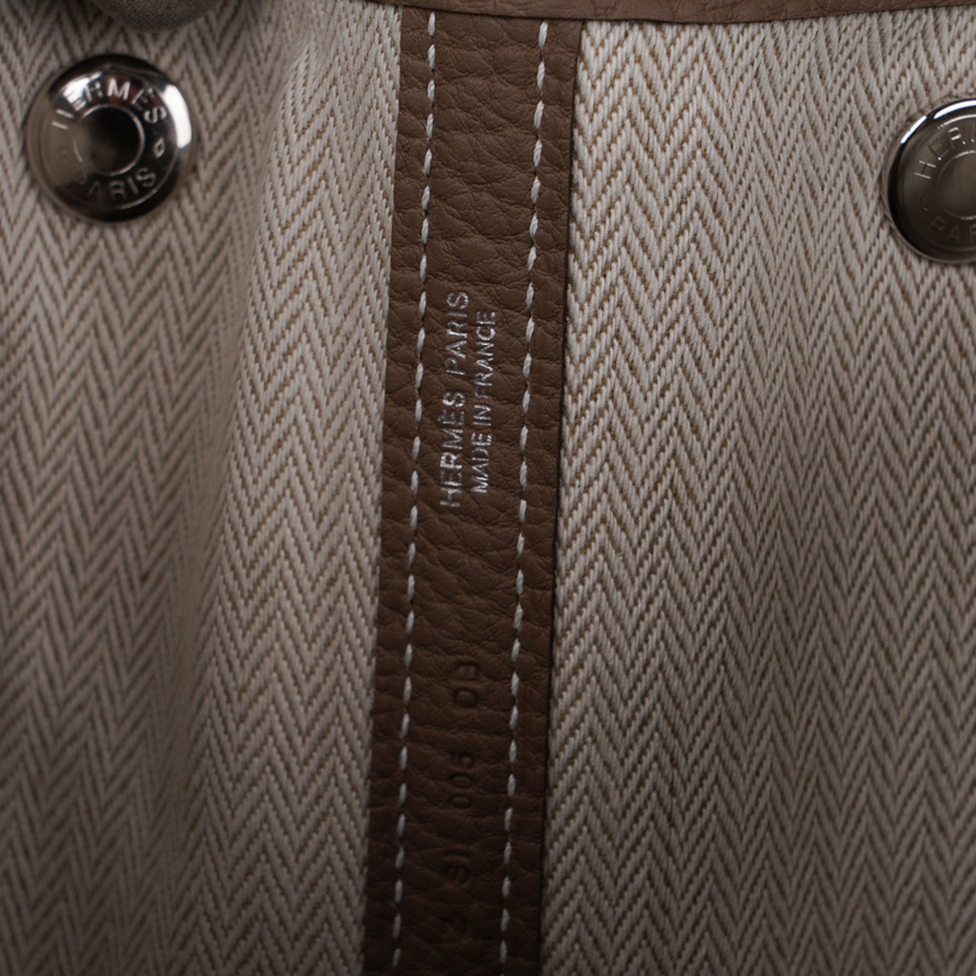 Garden Party 36 Bag Etoupe & Clemence Leather Palladium