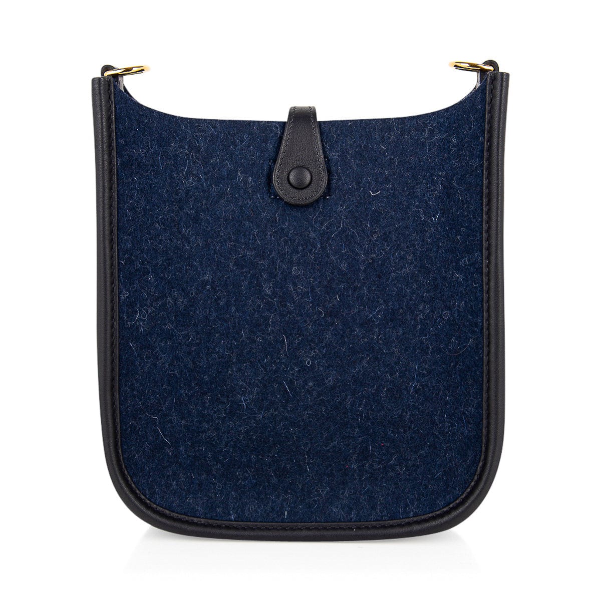 Limited Edition Mini Evelyne TPM Bag Blue Feutre Black Swift Leather with Gold Hardware