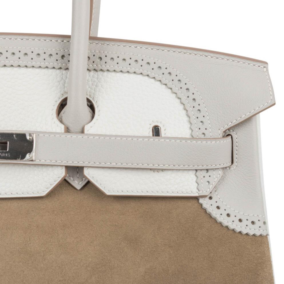 Birkin 35 Bag Grizzly Ghillies Gris Perle Gris Caillou  Colour Limited Edition Rare