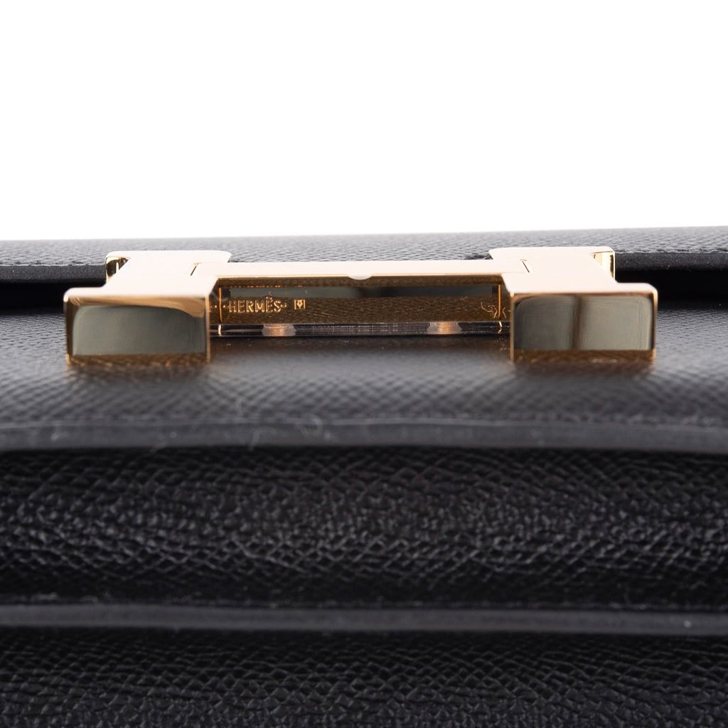 Constance Bag 18 Black Epsom Gold Hardware New w/ Box