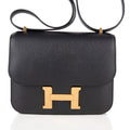 Constance Bag 18 Black Epsom Gold Hardware New w/ Box