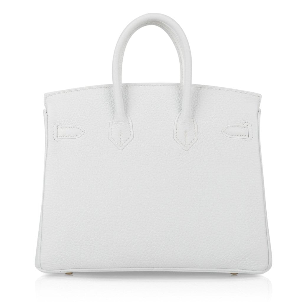 Birkin 25 HSS Bag White Clemence Gold Hardware