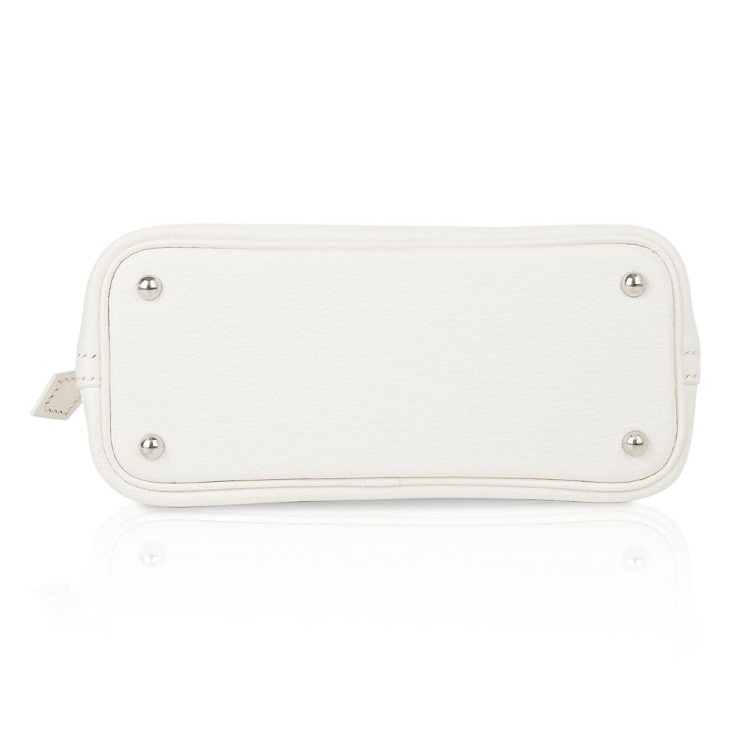 Bolide 1923 Mini Bag White Chevre Leather Palladium Hardware