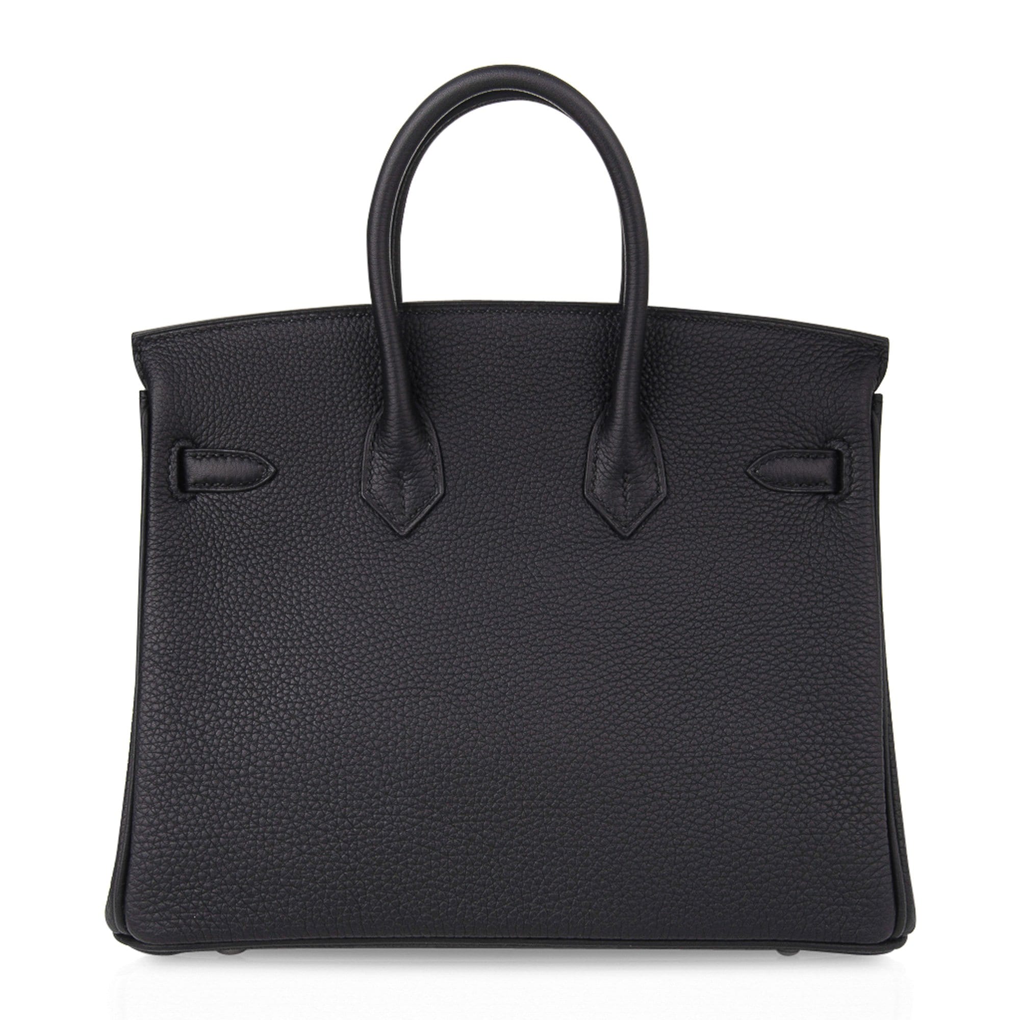 Birkin 25 Bag Black Palladium Hardware Togo Leather