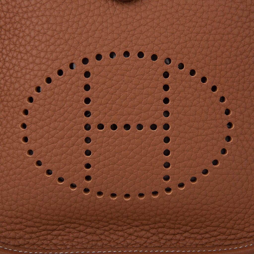 Mini Evelyne TPM Bag Gold Clemence Leather with Gold Hardware
