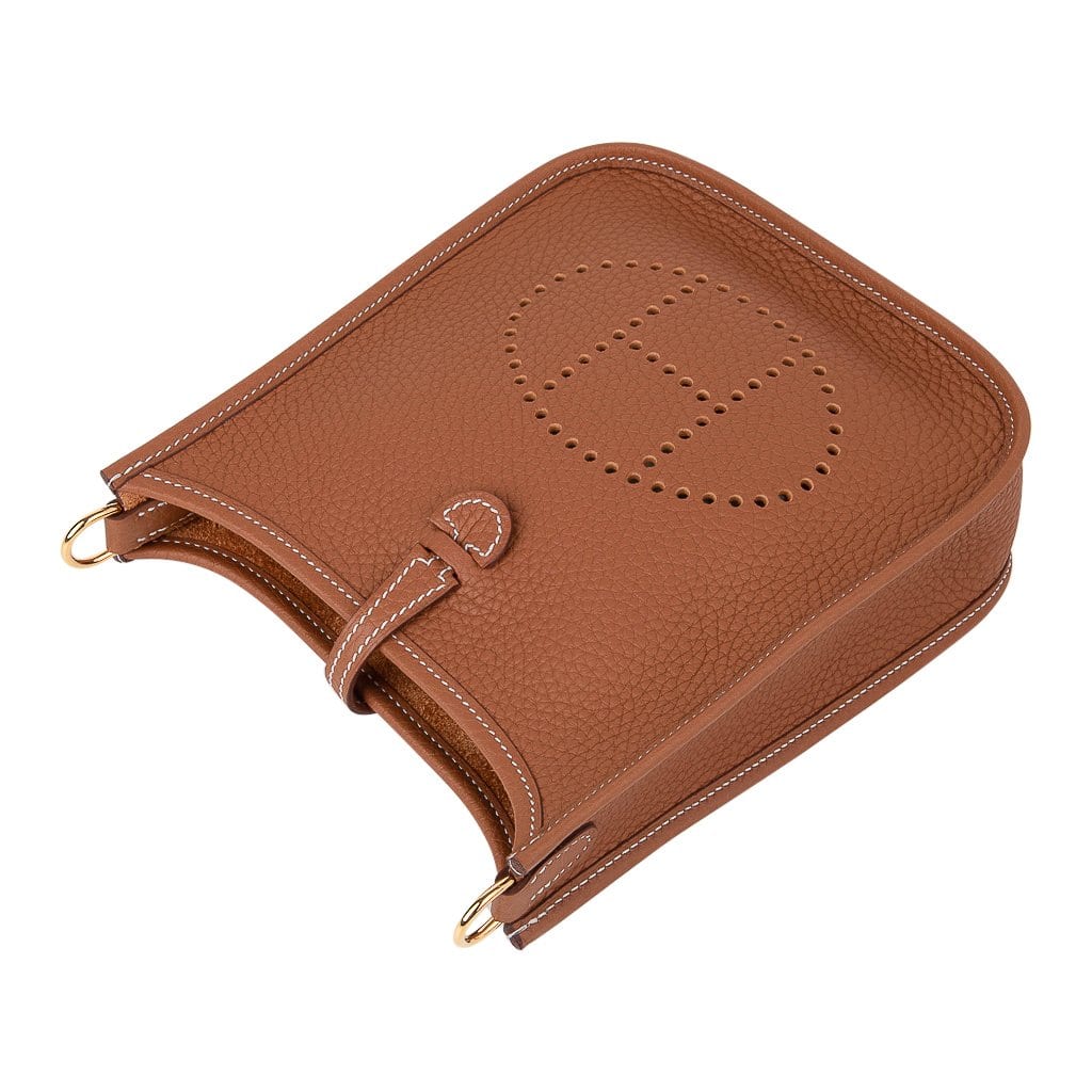Mini Evelyne TPM Bag Gold Clemence Leather with Gold Hardware