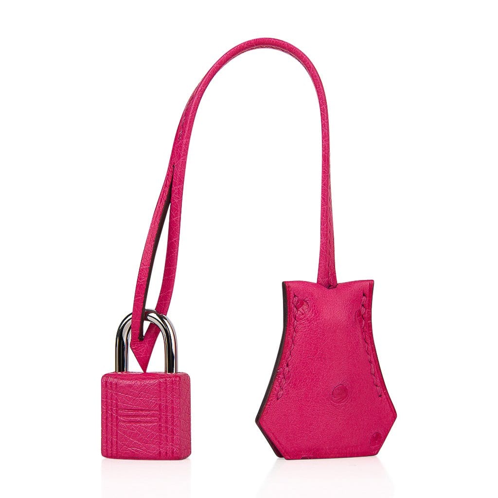 Birkin 25 Rose Tyrien Ostrich Bag Palladium Hardware