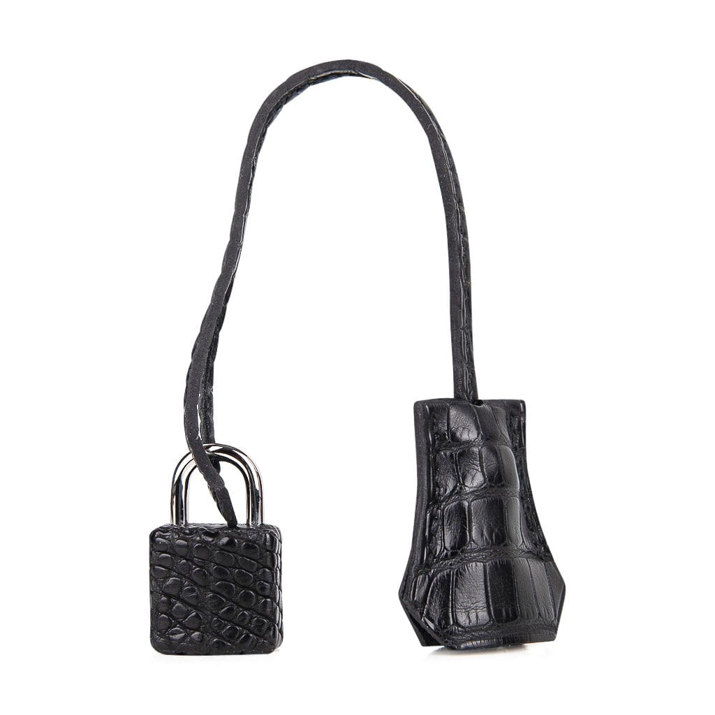 Birkin 25 HSS Bag Gris Perle / Black Matte Alligator Palladium Hardware