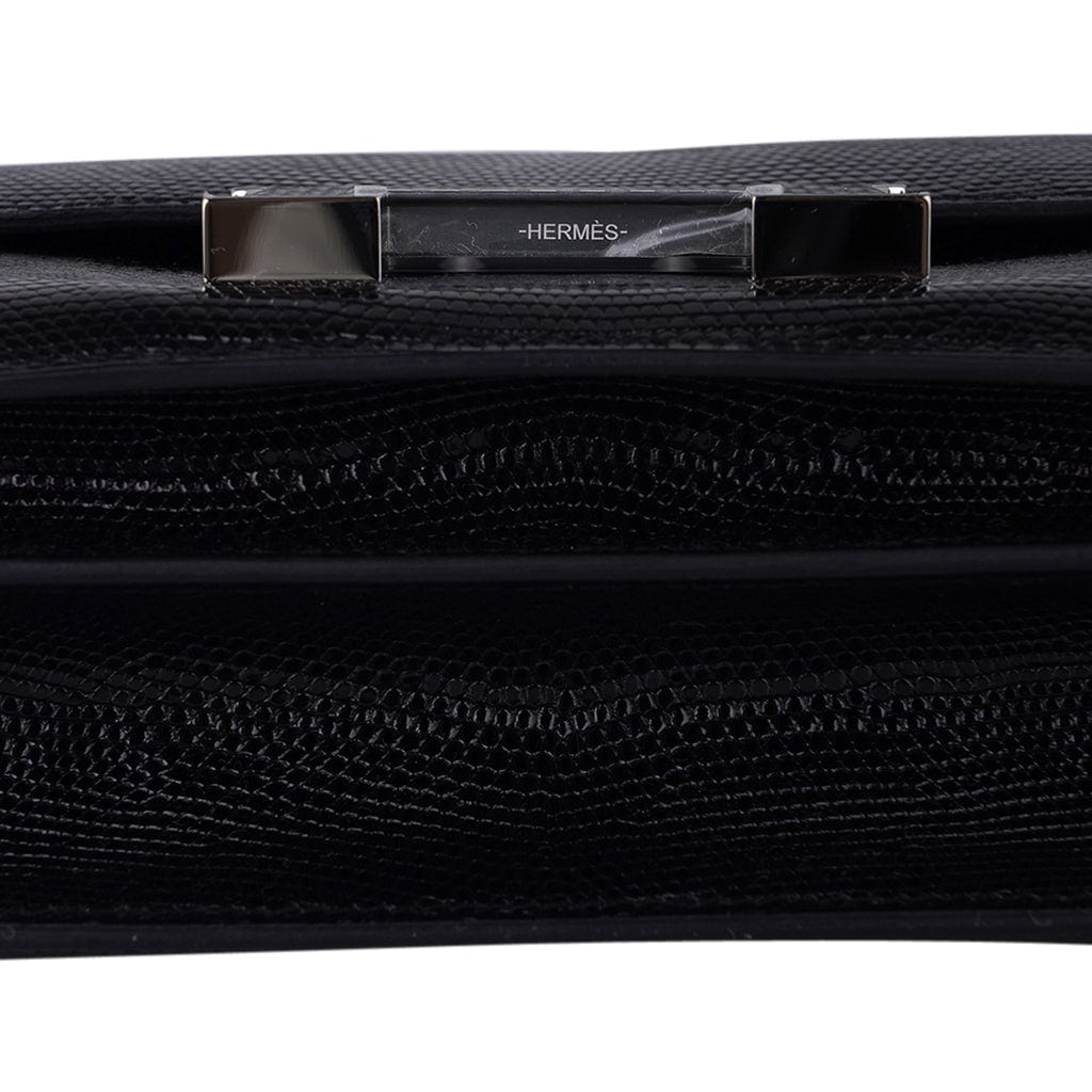 Mini Constance Bag 18 Black Lizard with Palladium Hardware