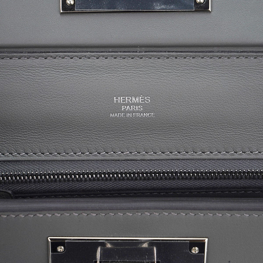Mini 24/24 21 Bag Gris Meyer Evercolor & Swift Leather with Palladium Hardware