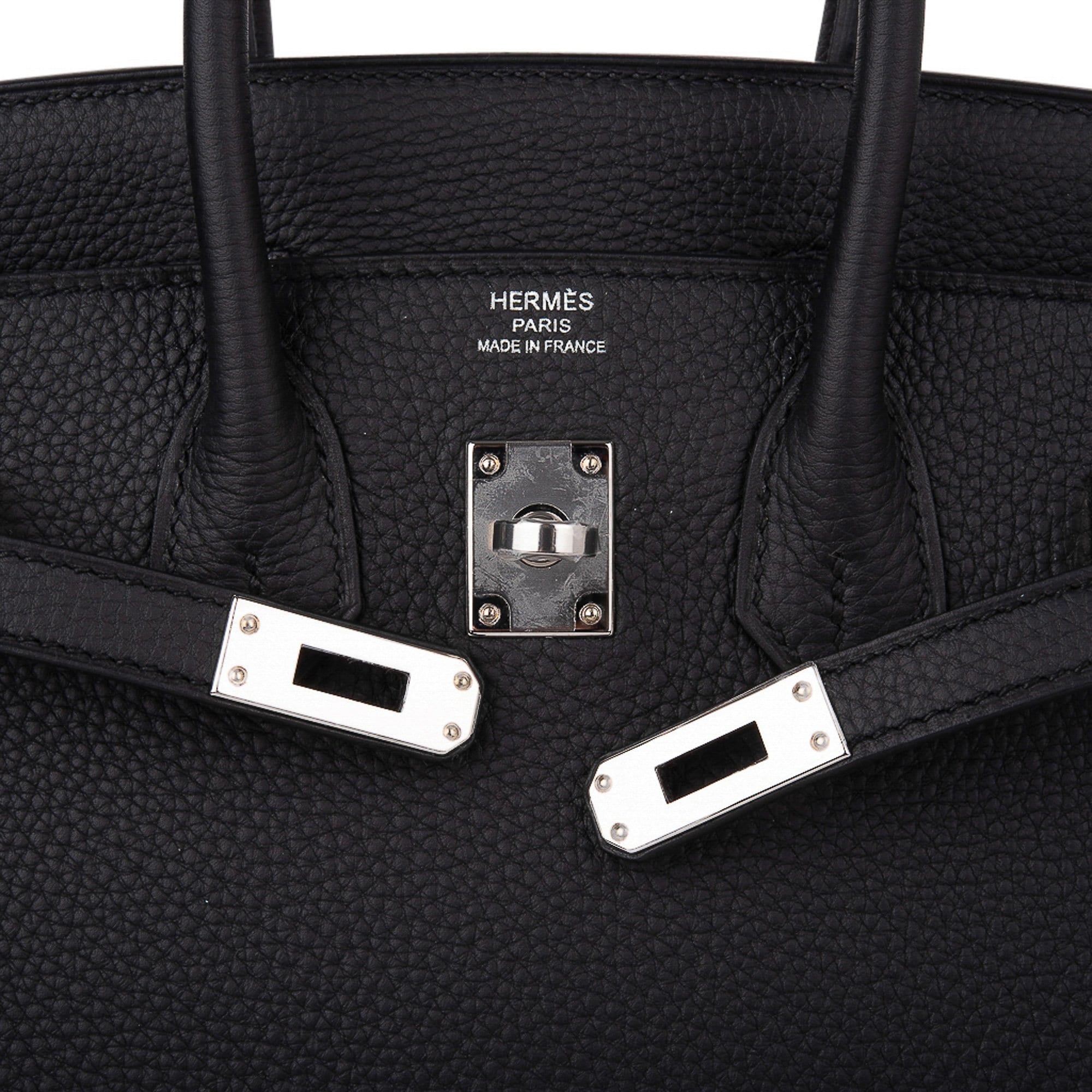 Birkin 25 Bag Black Palladium Hardware Togo Leather