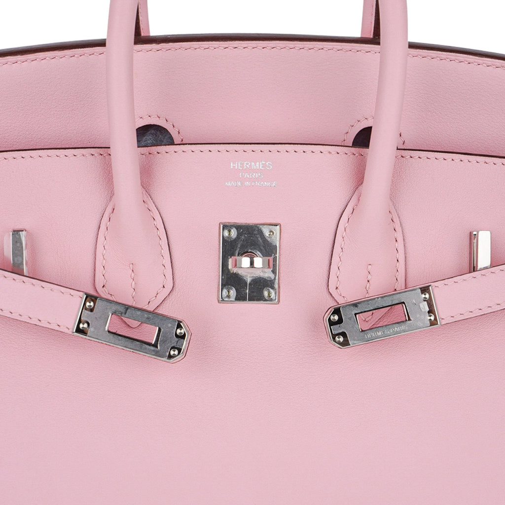 Birkin 25 Bag Rose Sakura Palladium Hardware Rare