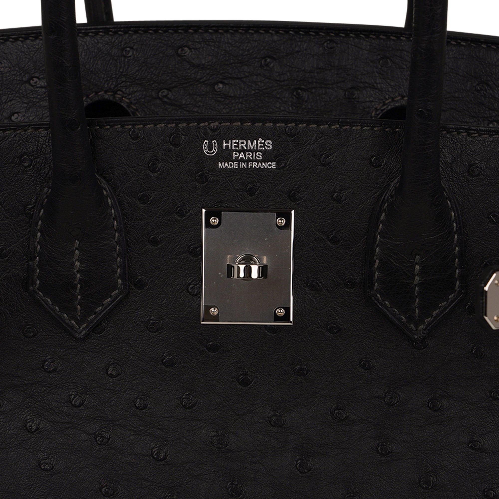 Birkin HSS 30 Bag Black (Noir ) Ostrich Palladium Hardware