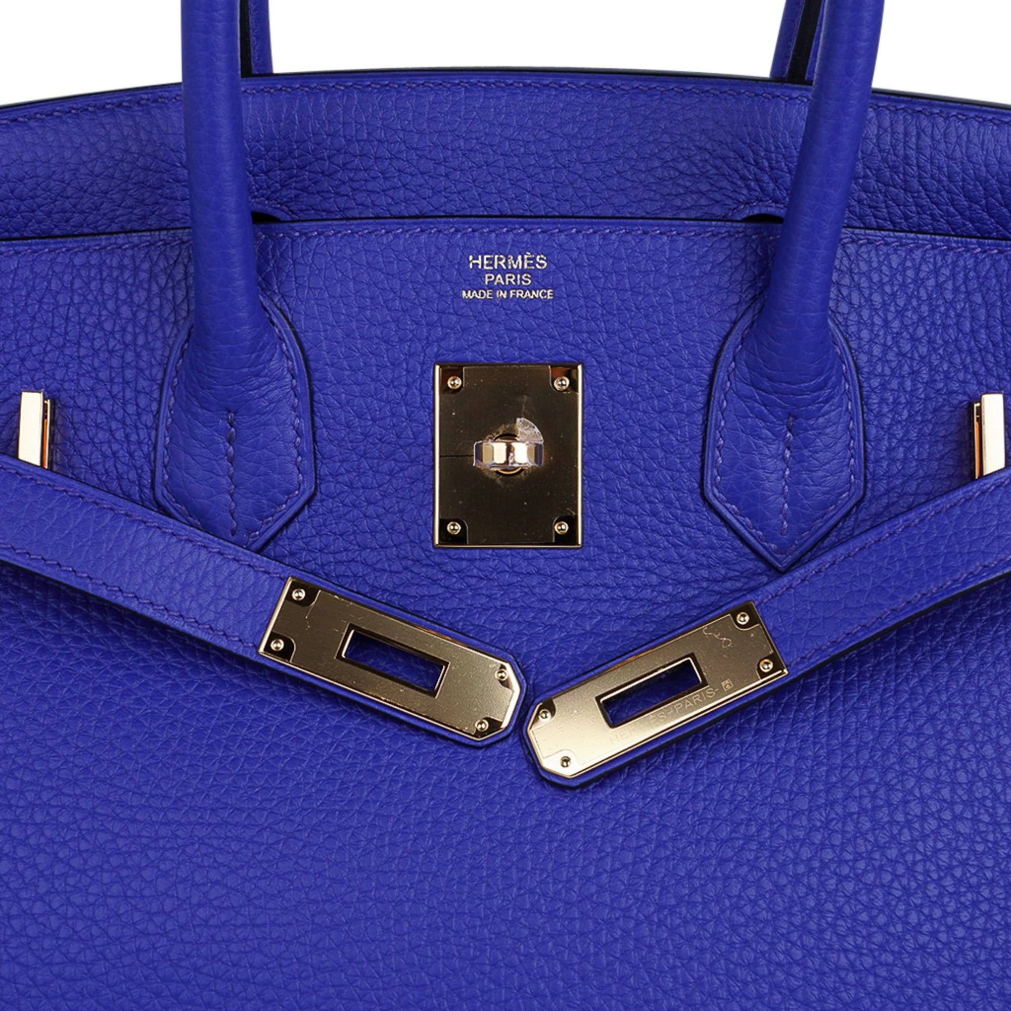 Birkin 30 Bag Blue Electric Clemence Gold Hardware