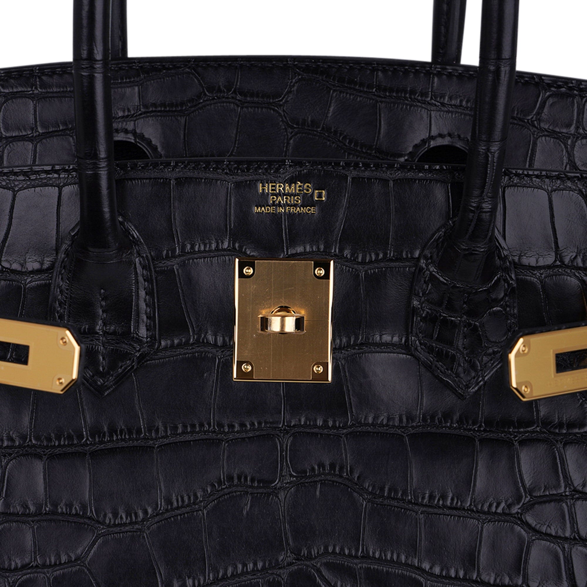 Birkin 30 Matte Alligator Black Bag Gold Hardware