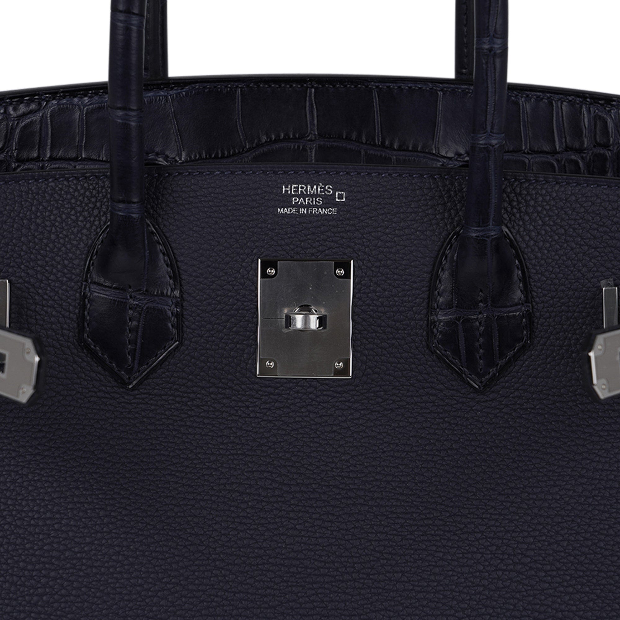 Birkin 30 Touch Blue Indigo Matte Alligator Bag Palladium Hardware