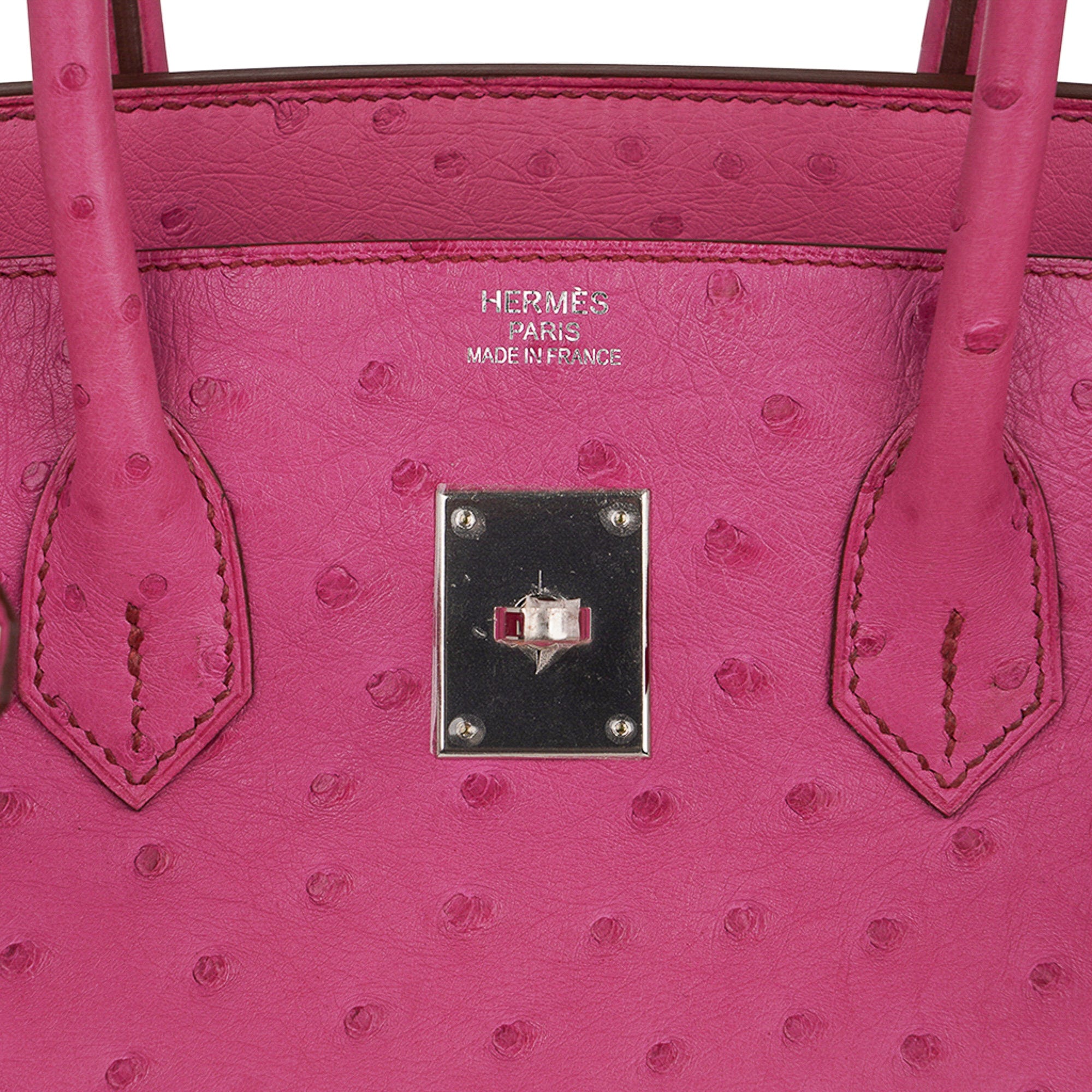 Birkin 35 Bag Fuchsia Ostrich Palladium Hardware