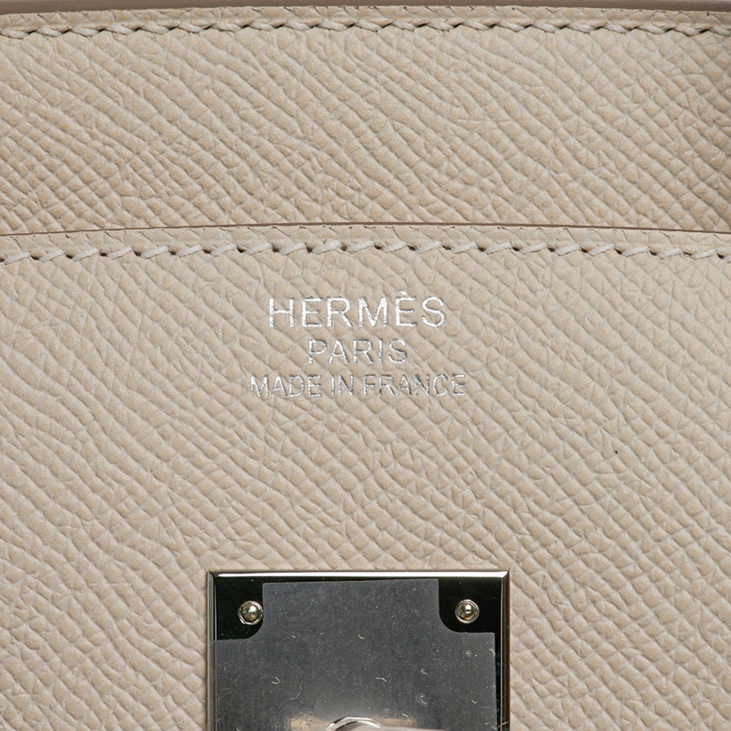 Birkin 35 Bag Craie Epsom Palladium Hardware