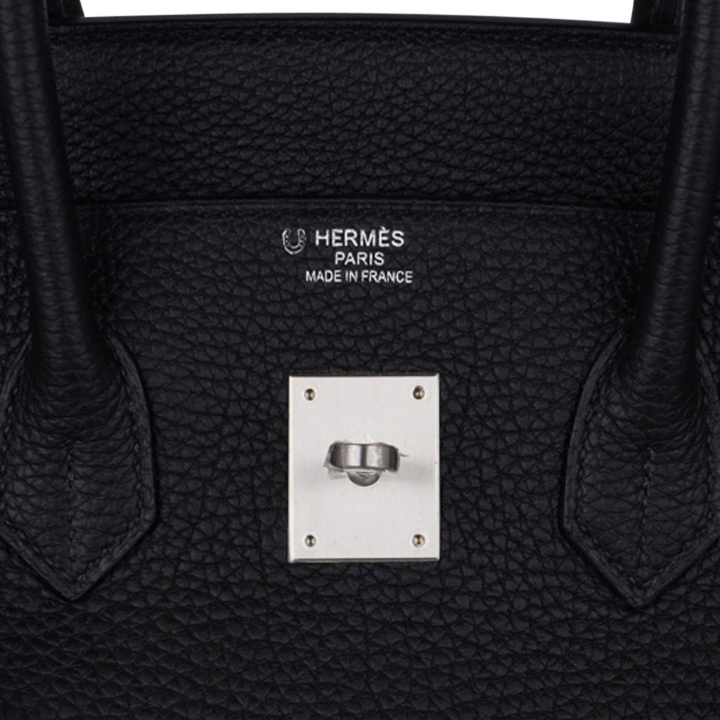 Special Order HSS Birkin 35 Bag Black Turquoise Togo Leather with Brushed Palladium Hardware