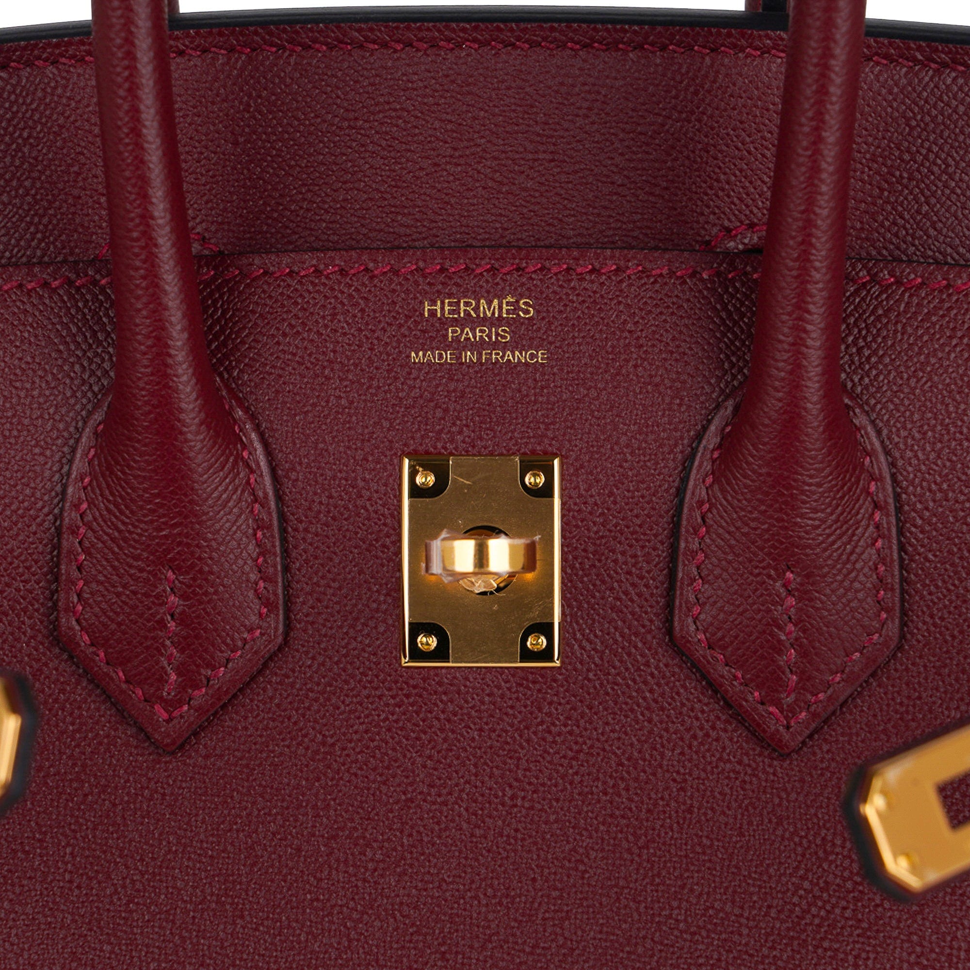 Birkin 25 Bag Sellier Rouge H Gold Hardware Veau Madame Leather