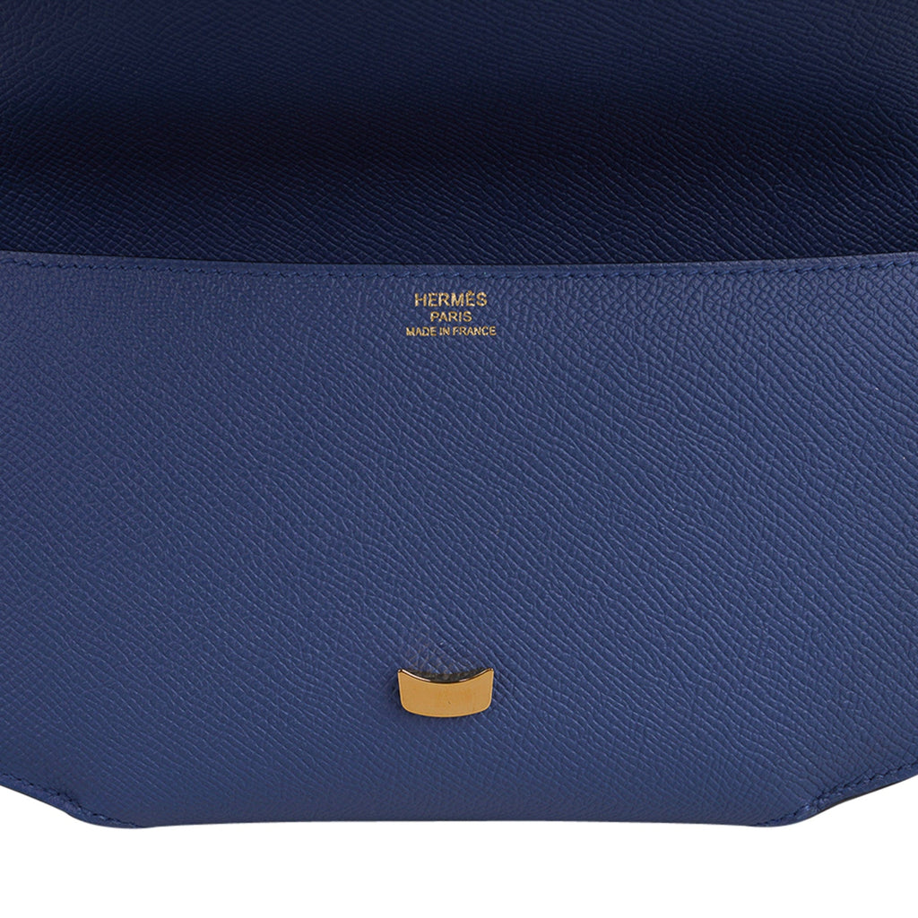 Cherche Midi 22 Blue Agate Gold Hardware Epsom Leather Clutch Limited EditionBag