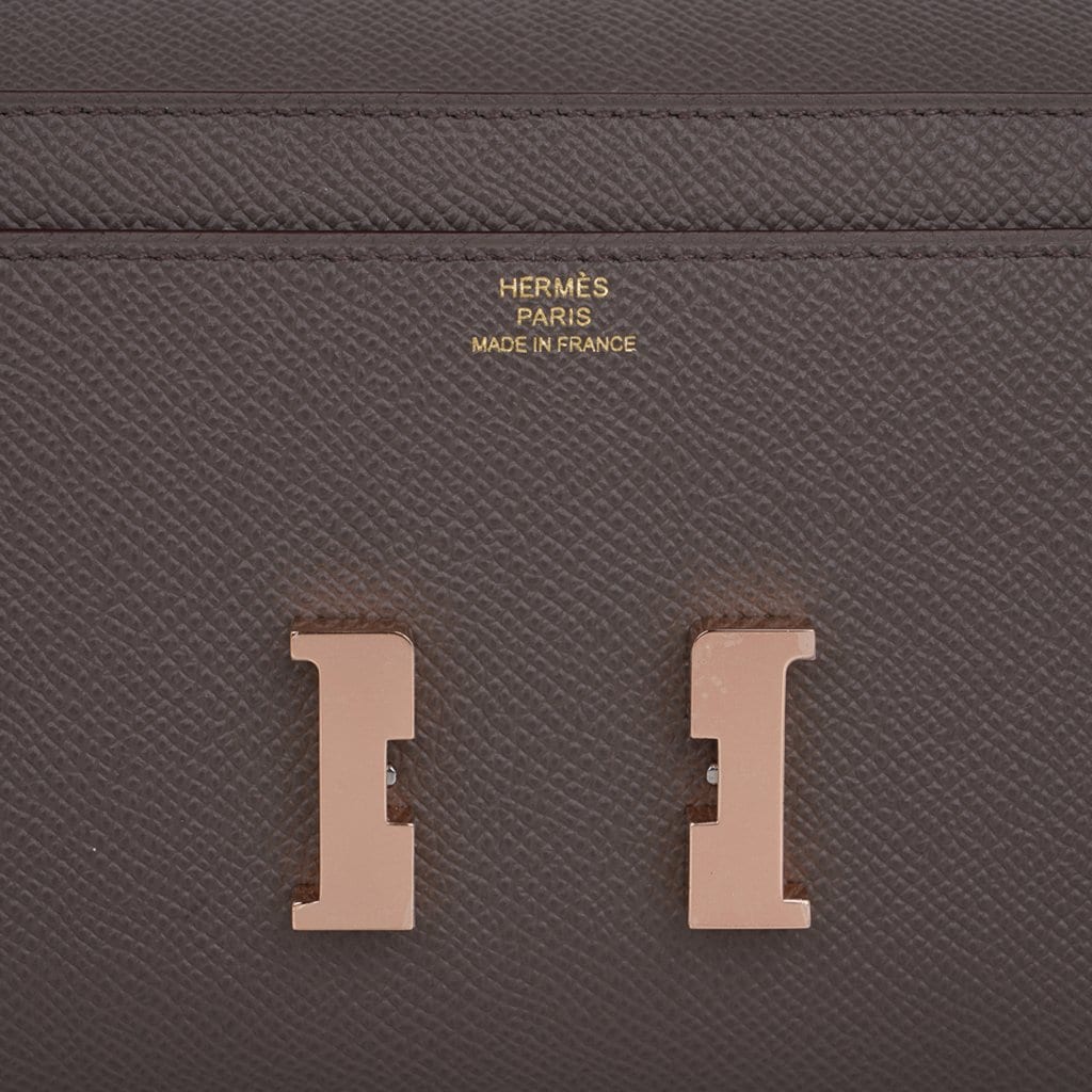 Constance Long To Go Wallet Etain Rose Gold Hardware Epsom New w/ Box