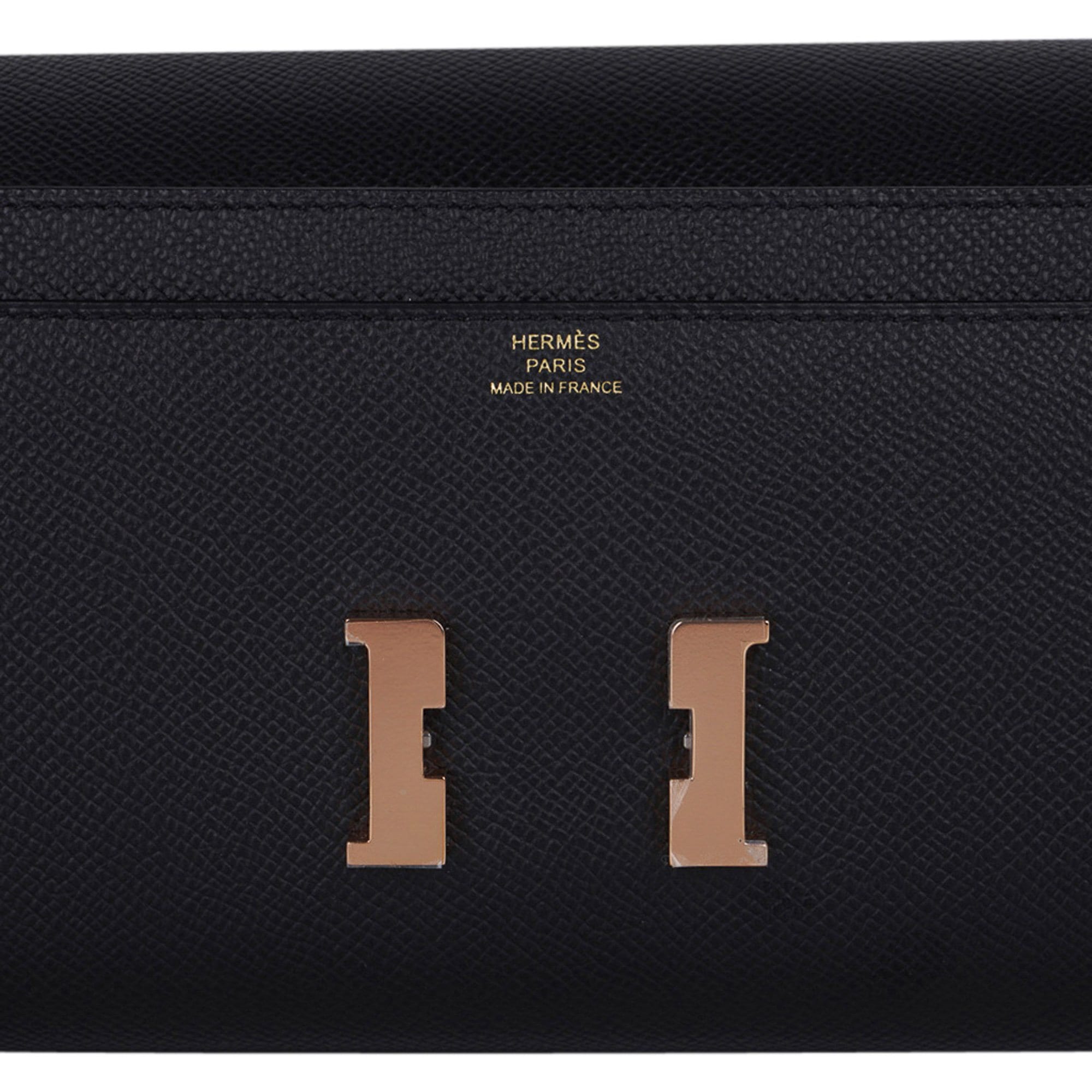 Constance Long To Go Wallet Black Rose Gold Hardware Epsom New w/ Box