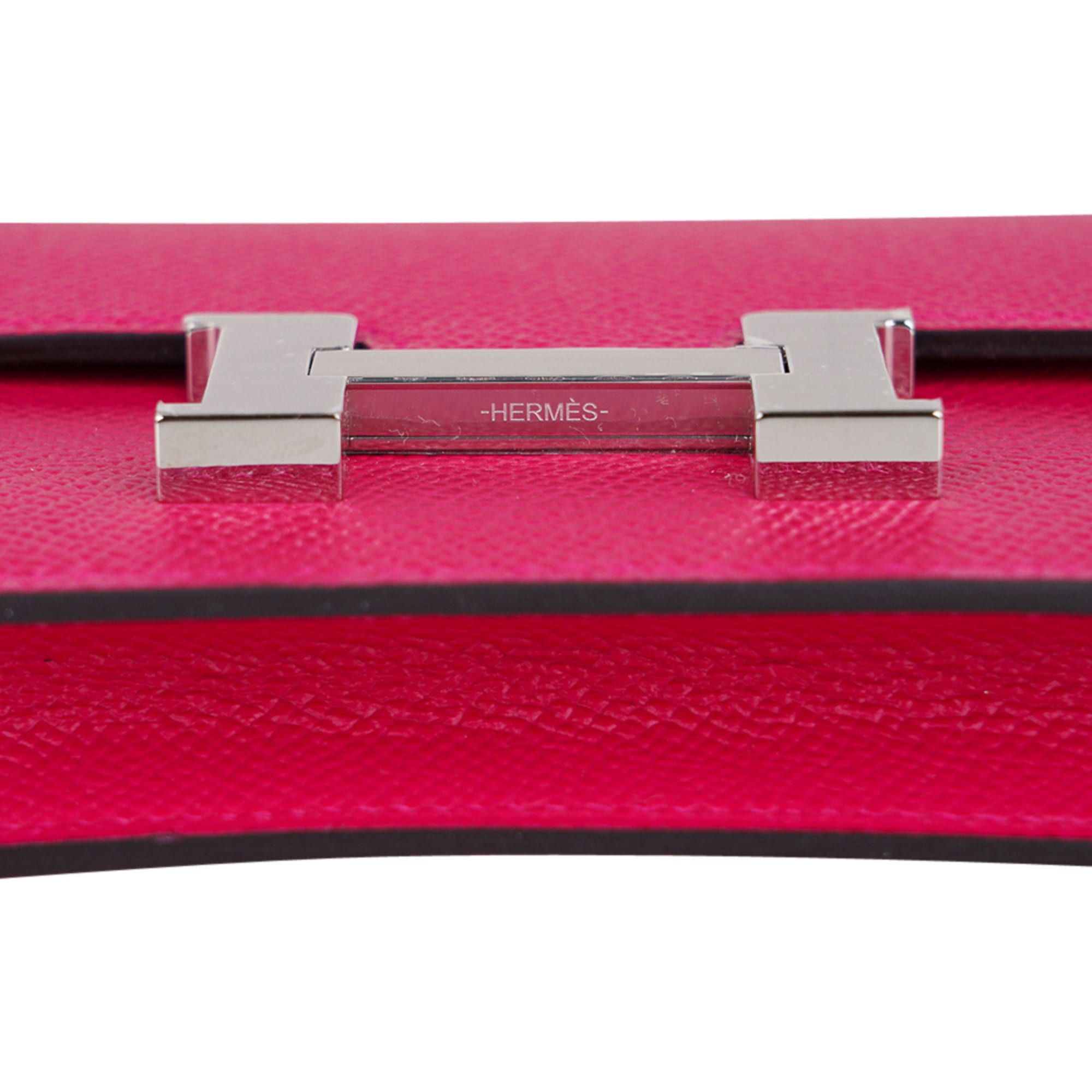Constance Slim Wallet Waist Belt Bag Rose Mexico Epsom Palladium New/Box