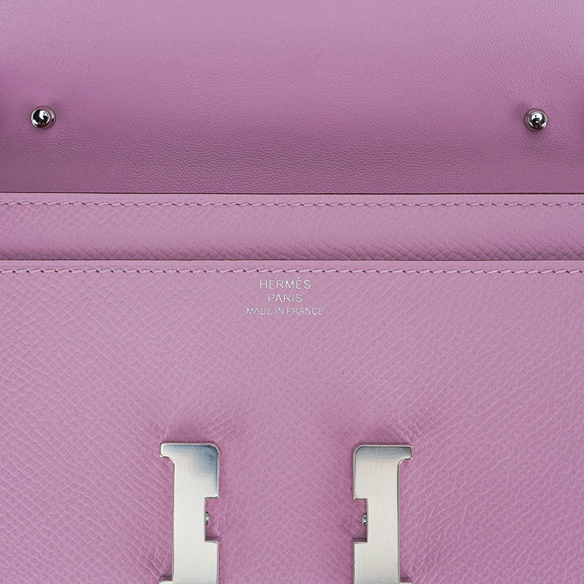 Constance Long To Go Wallet Mauve Sylvestre Epsom Leather with Palladium Hardware
