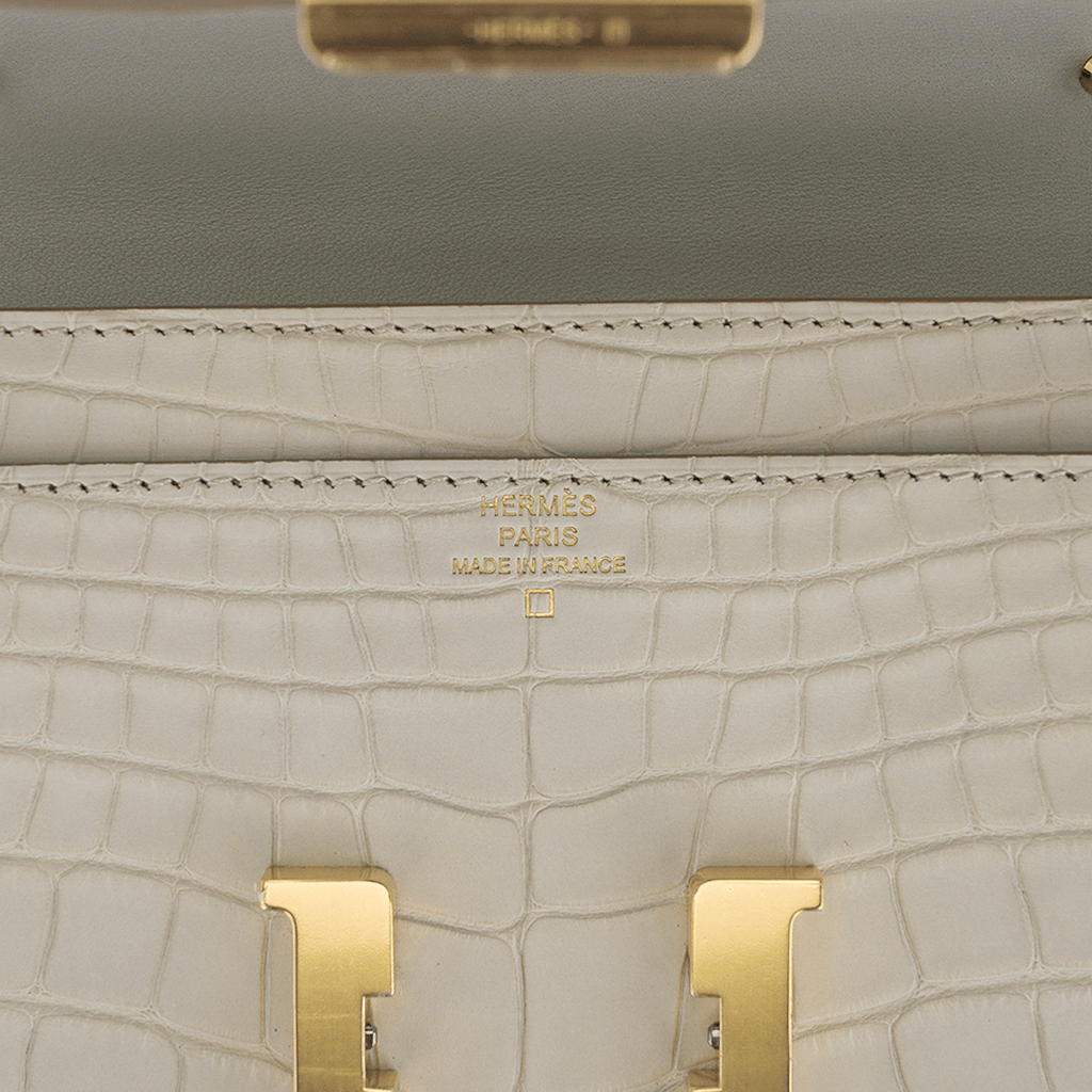 Constance Long To Go Wallet Beton Matte Alligator with Gold Hardware