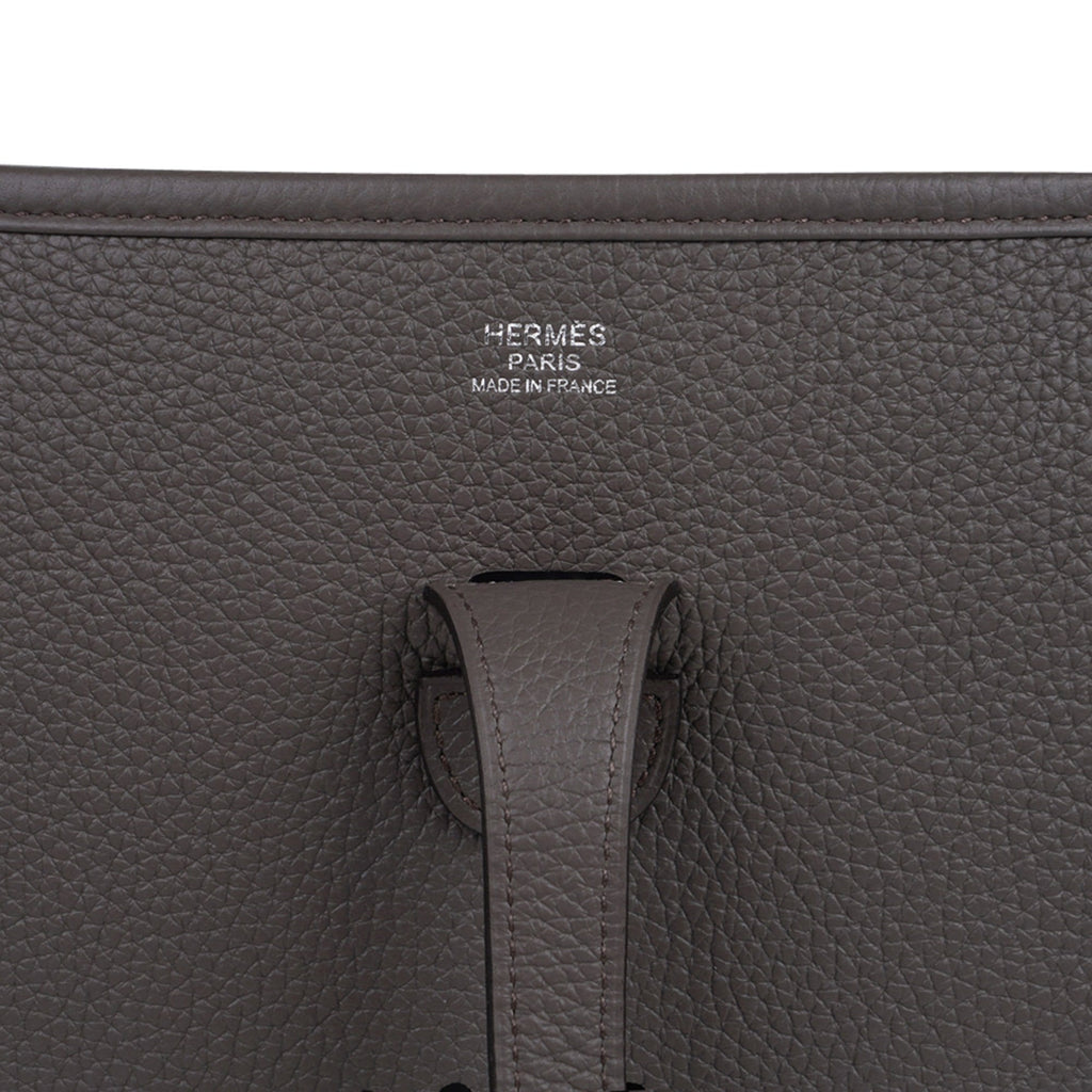 Evelyne PM Bag Gray Etain Clemence Leather Palladium