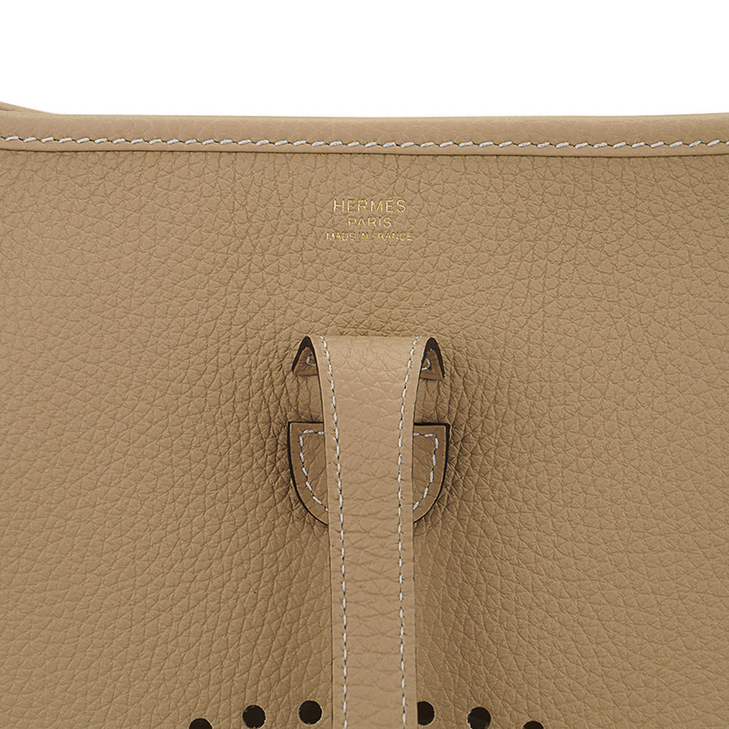 Evelyne PM Trench Bag Clemence Leather with Gold Hardware