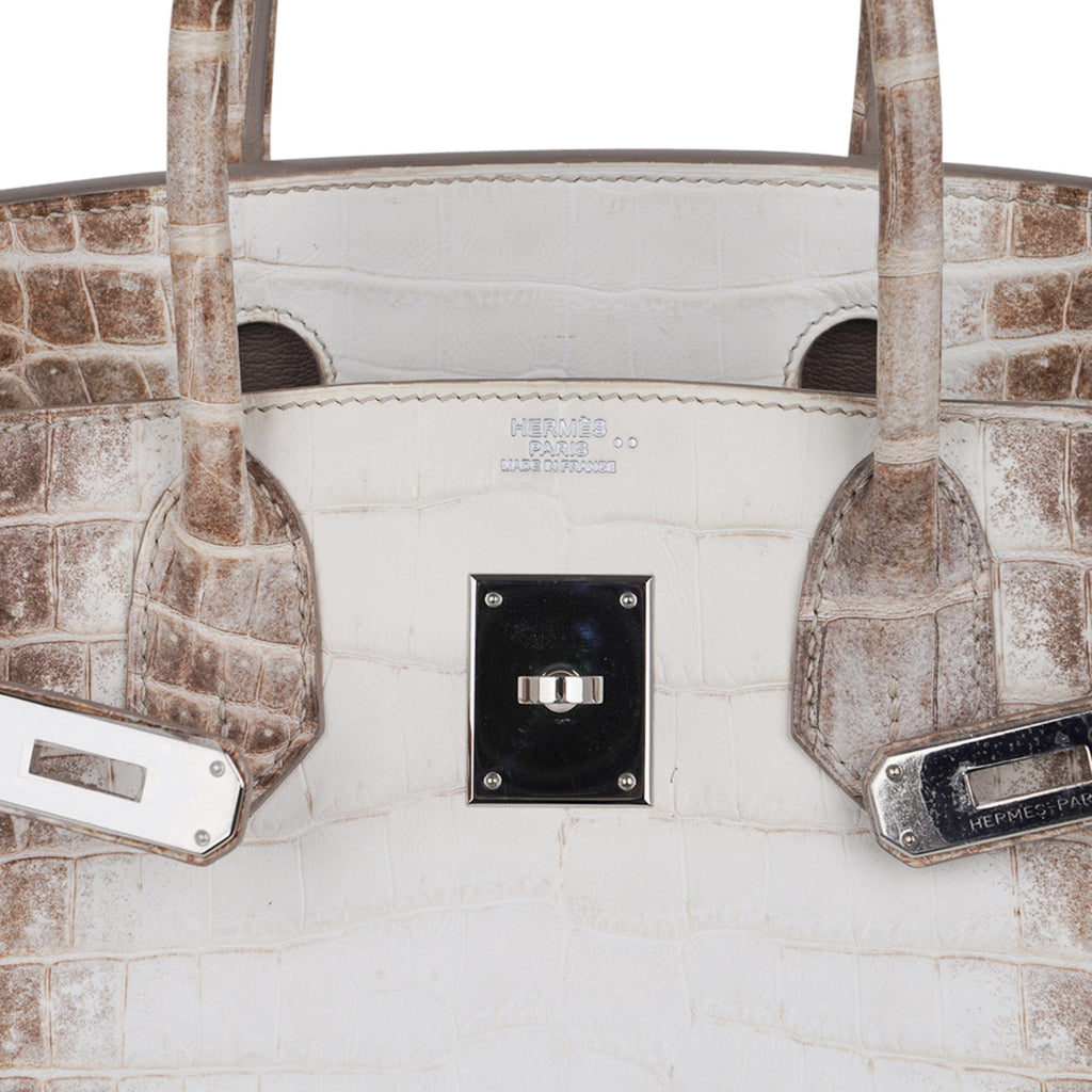 Birkin 30 Bag Himalaya Blanc Crocodile Palladium Hardware