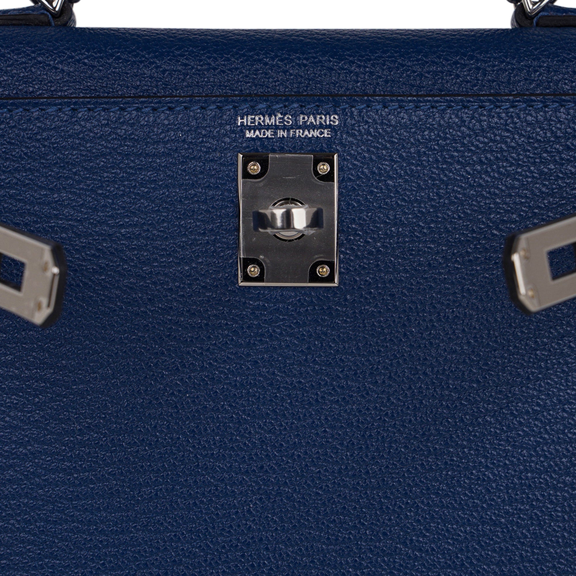 Special Order HSS Verso Mini Kelly 20 Sellier Bag Deep Bleu & Bleu Izmir Epsom Leather with Palladium Hardware